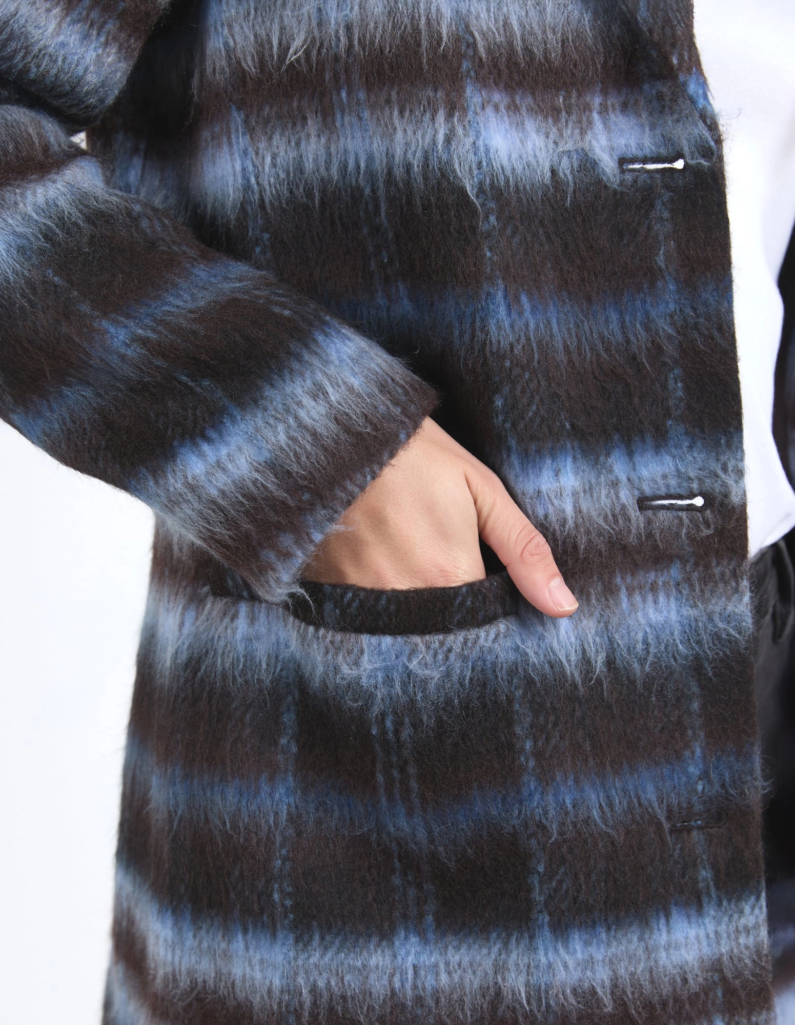 Foxwood Bennett Coat Chocolate And Blue Check