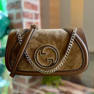 GUCCI Blondie Medium Suede Shoulder Bag