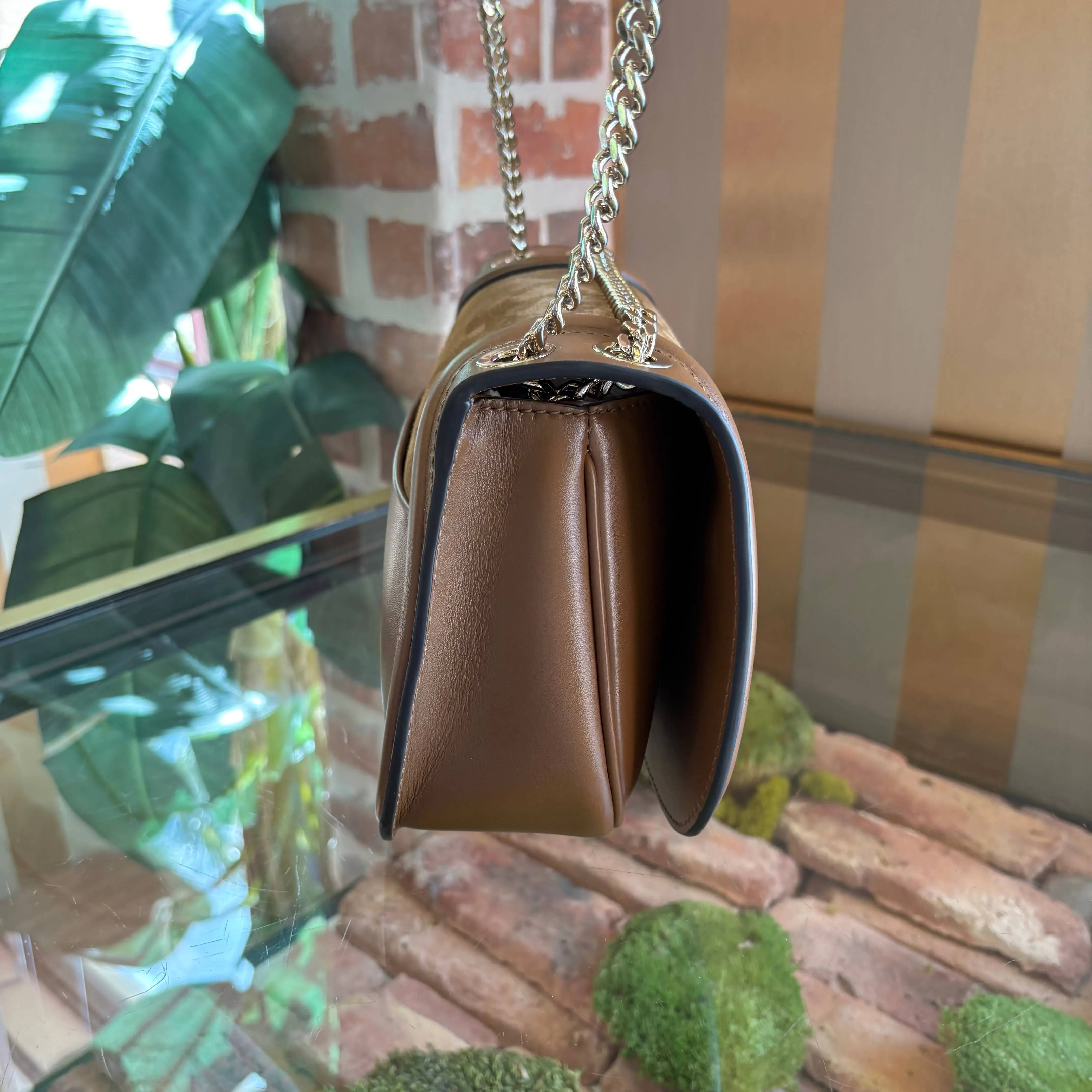 GUCCI Blondie Medium Suede Shoulder Bag