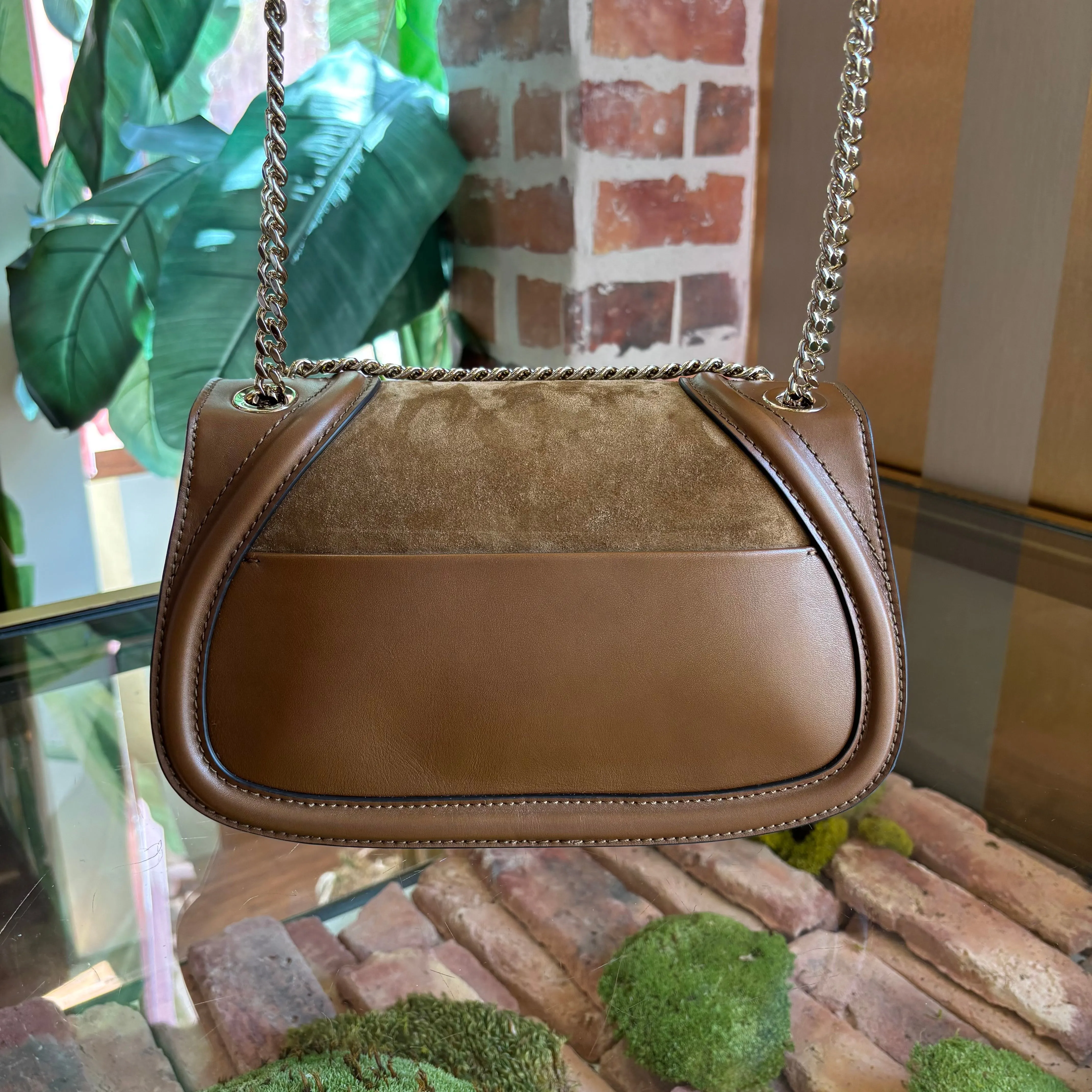 GUCCI Blondie Medium Suede Shoulder Bag