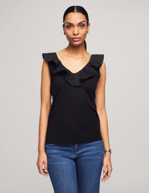 Harmony Woven Combo Flounce Top- Sale