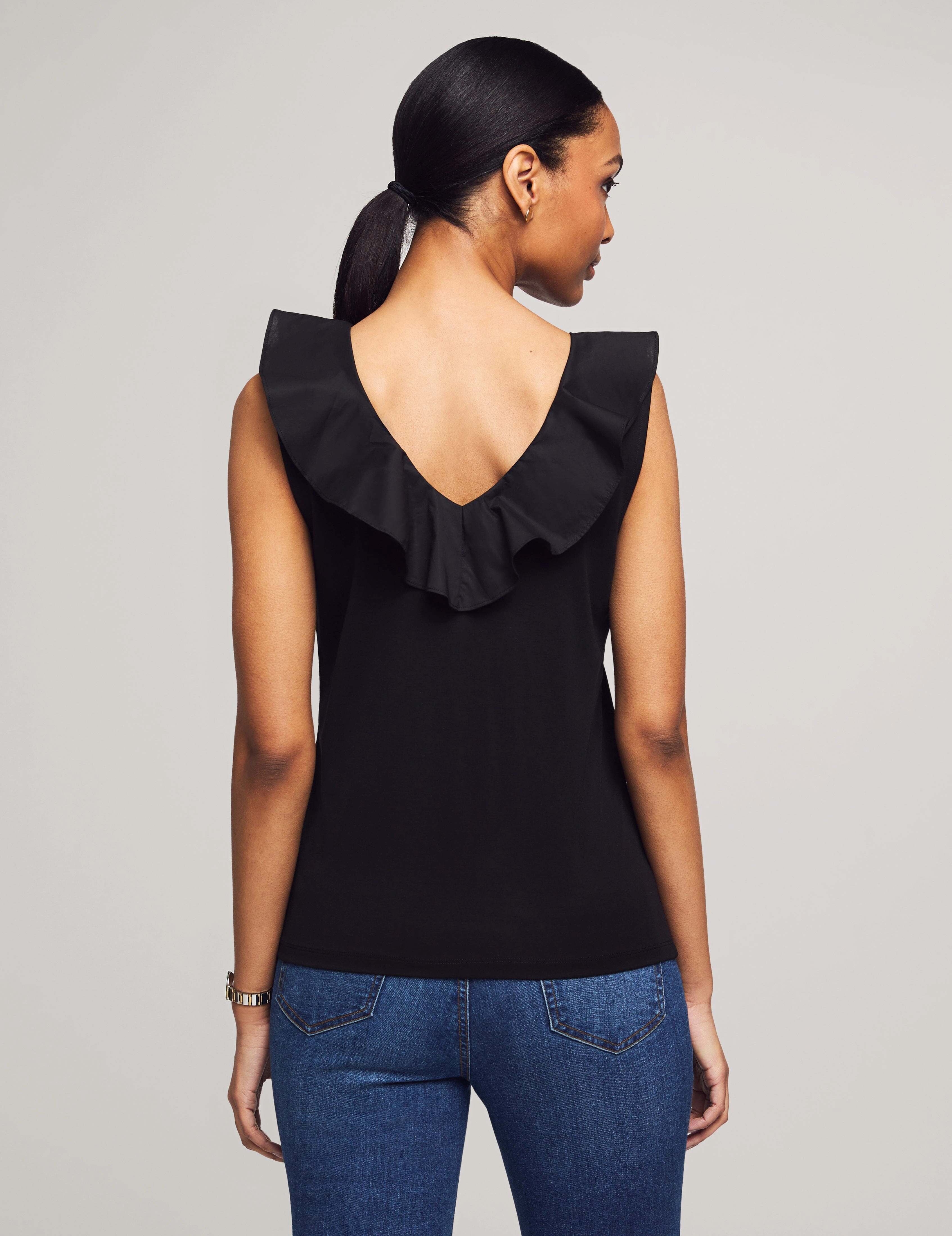 Harmony Woven Combo Flounce Top- Sale
