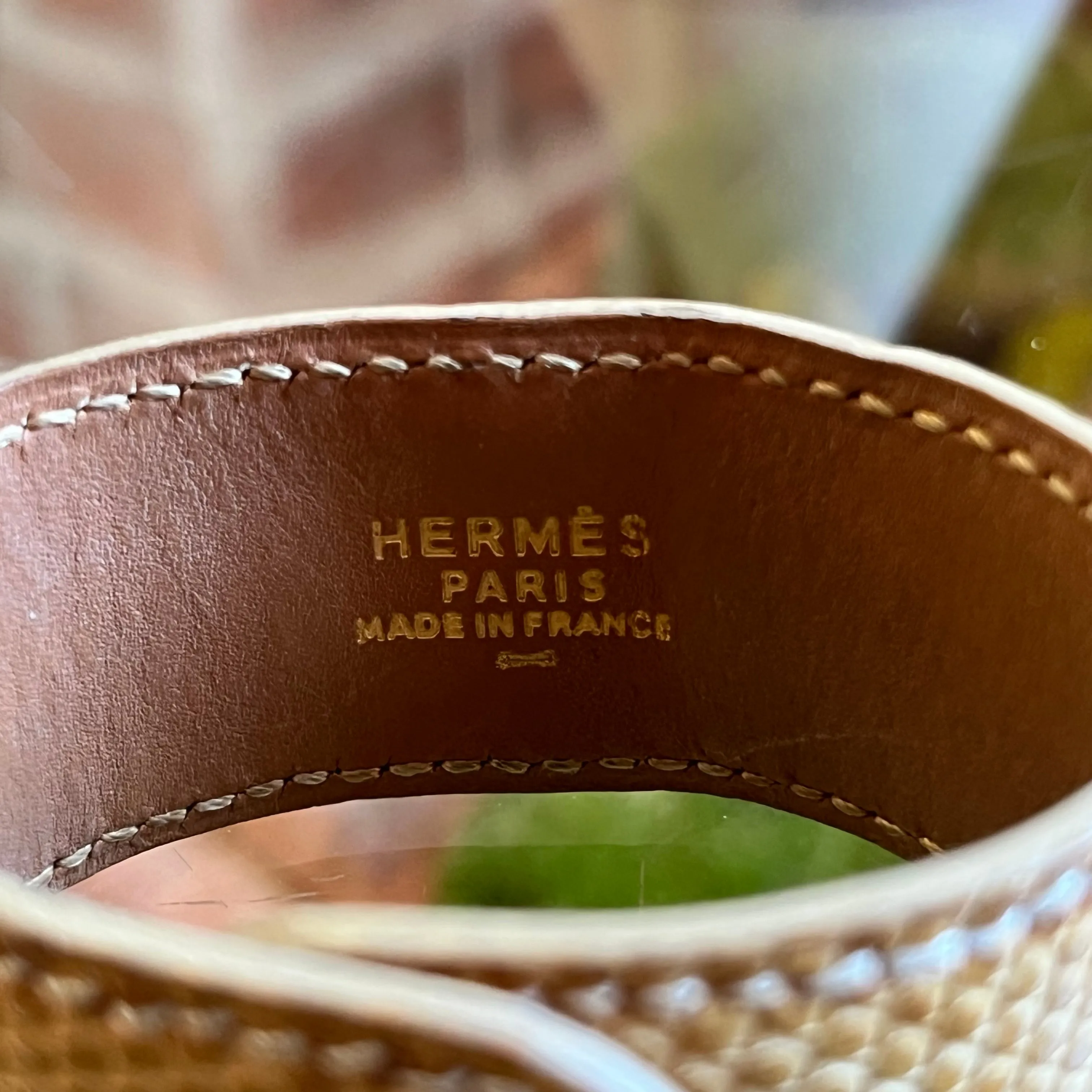 HERMES Medor Stud Shiny Varanus Niloticus Lizard Bracelet TS3988