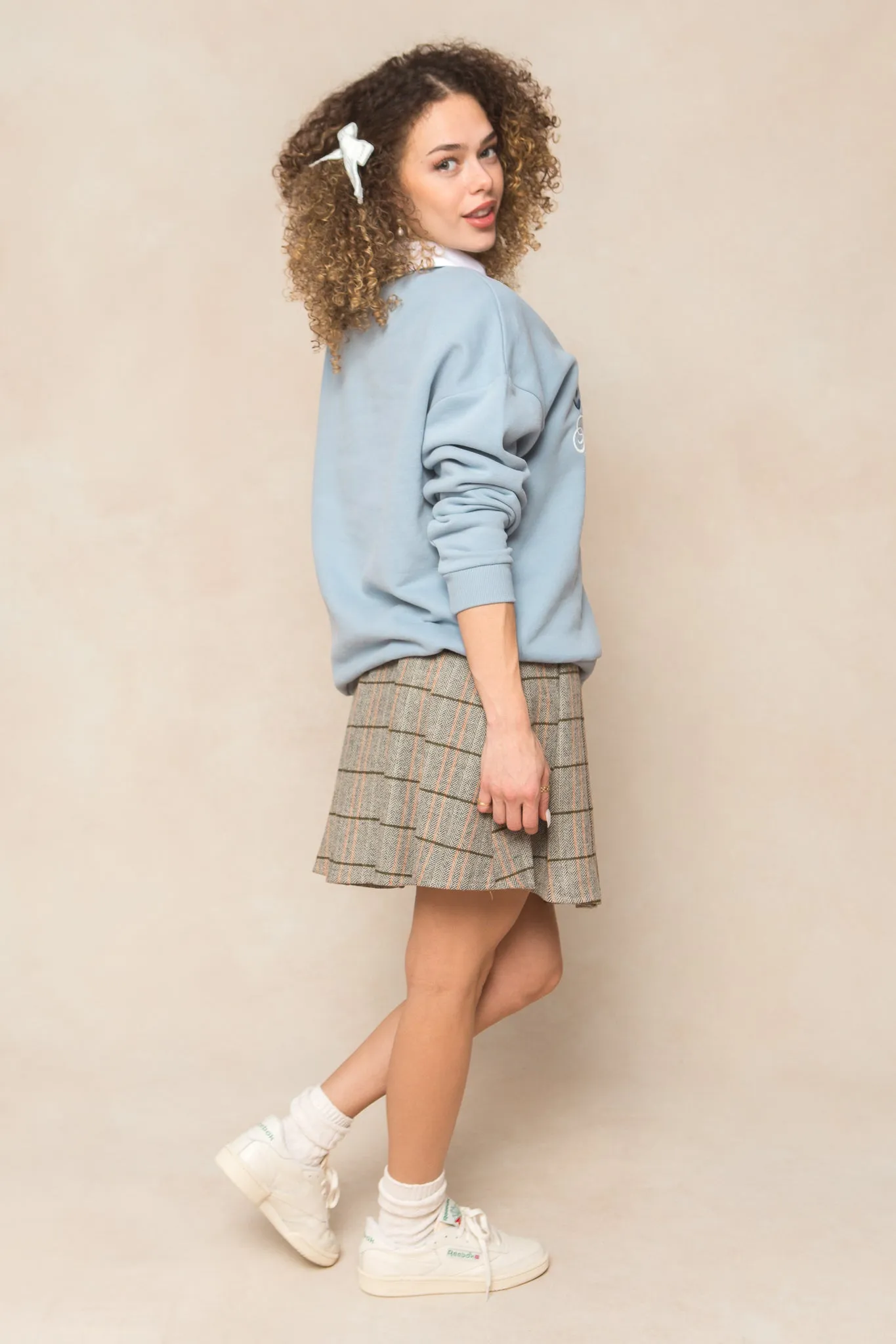 Ivy Embroidered Crewneck Sweatshirt in Blue