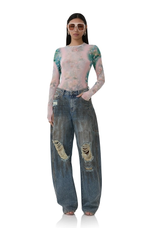 Kaylee Top - Placed Fog Floral
