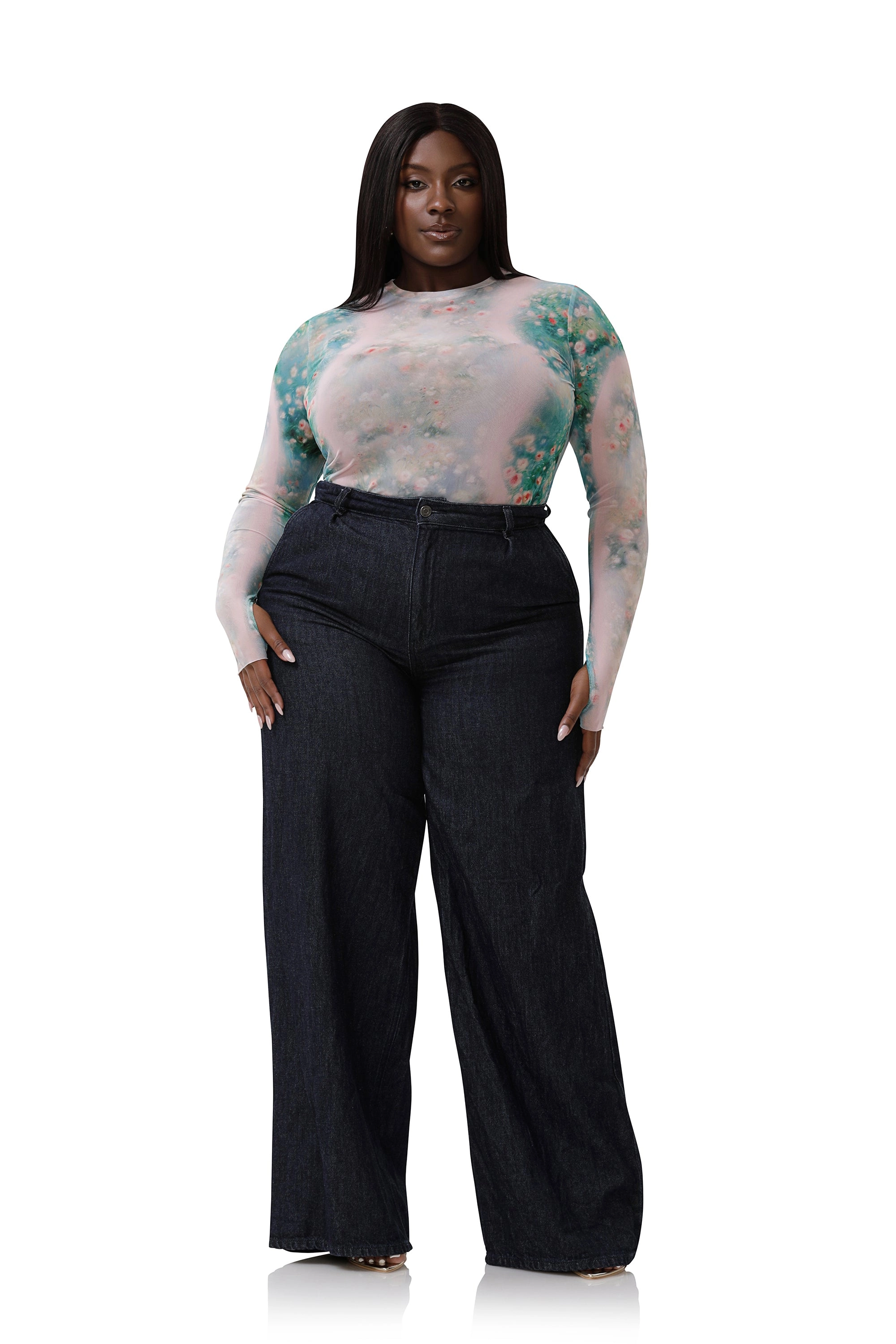 Kaylee Top - Placed Fog Floral