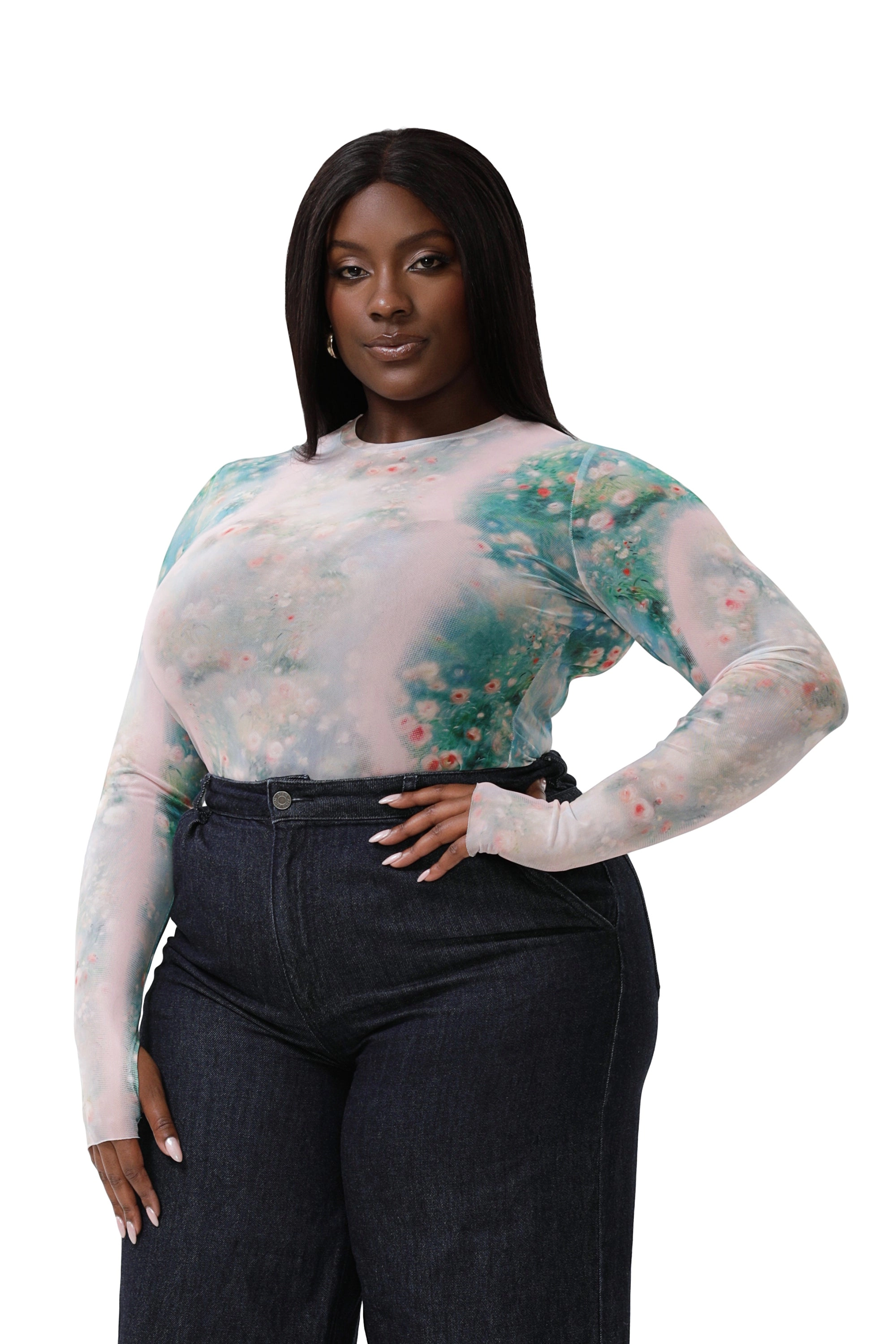 Kaylee Top - Placed Fog Floral
