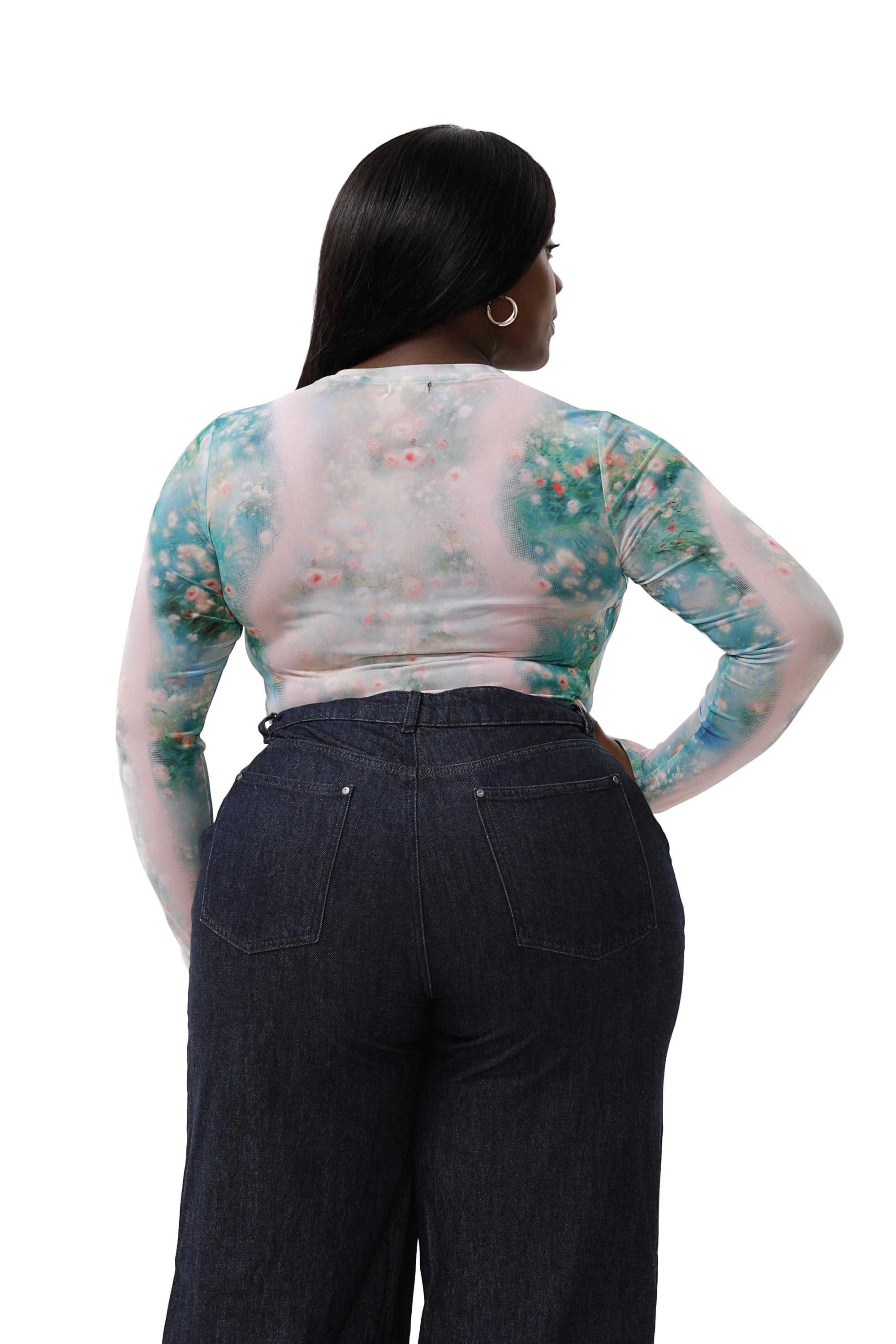 Kaylee Top - Placed Fog Floral