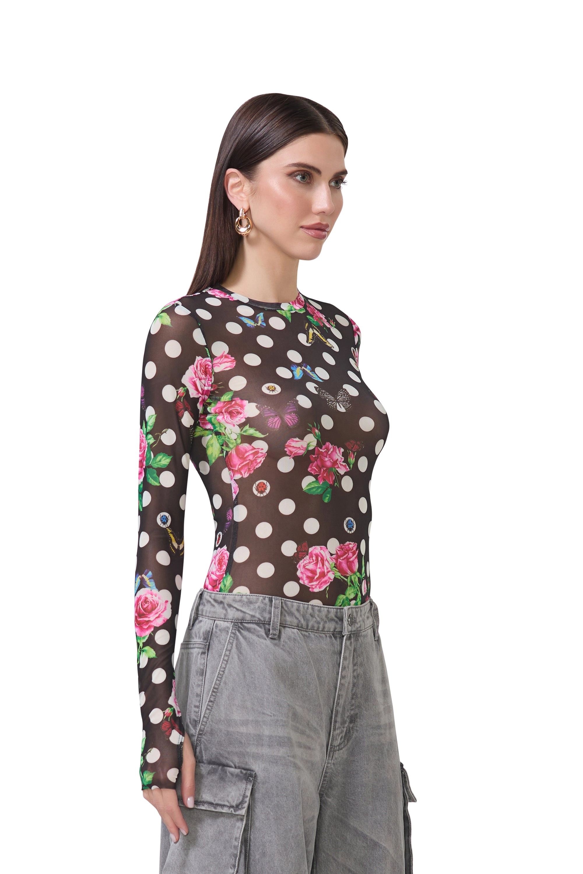 Kaylee Top - Rose Dot
