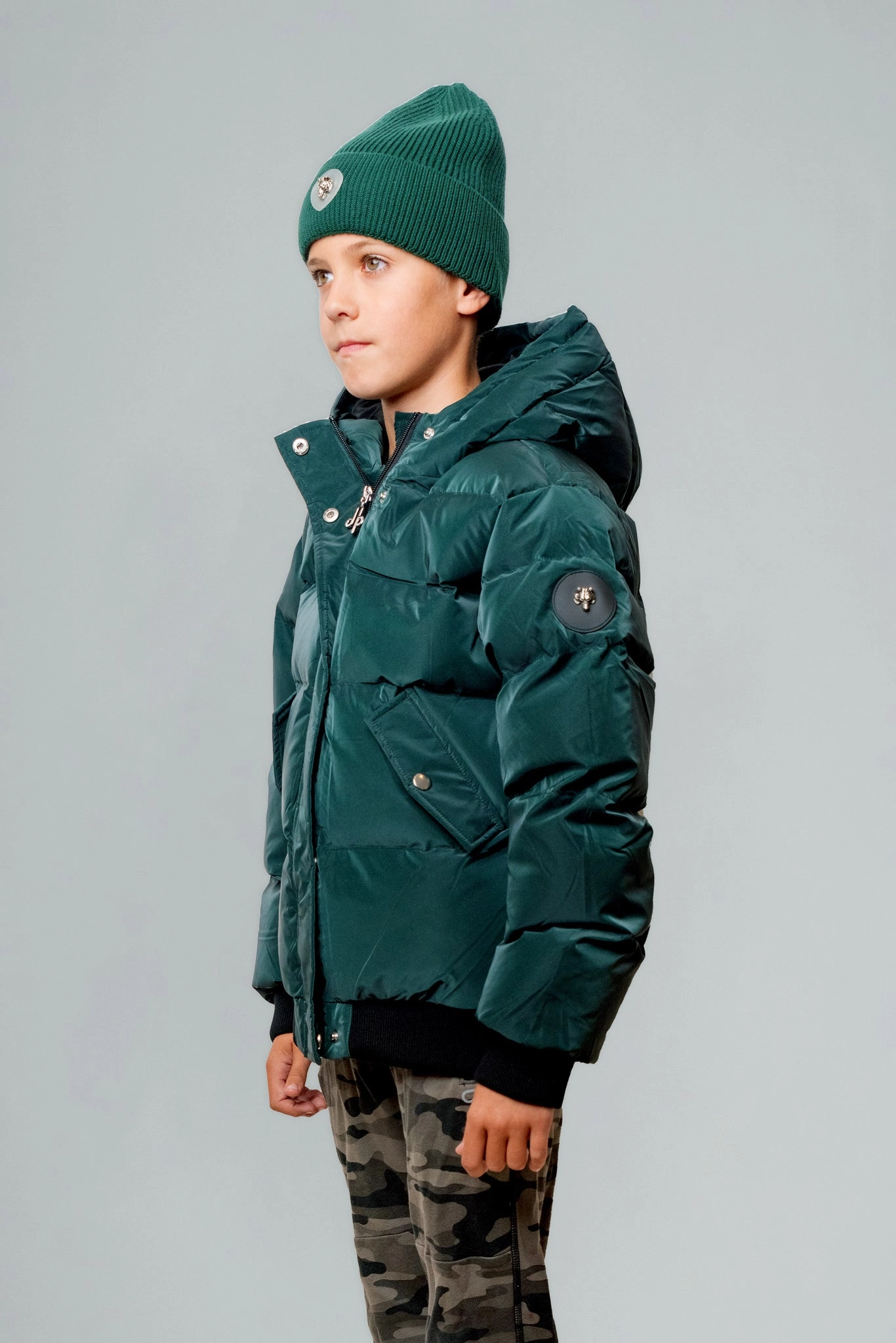 Kids' Unisex Chickadee Coat - Green Diamond