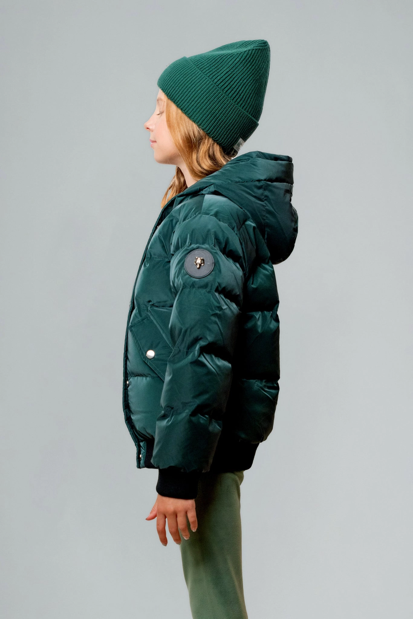 Kids' Unisex Chickadee Coat - Green Diamond