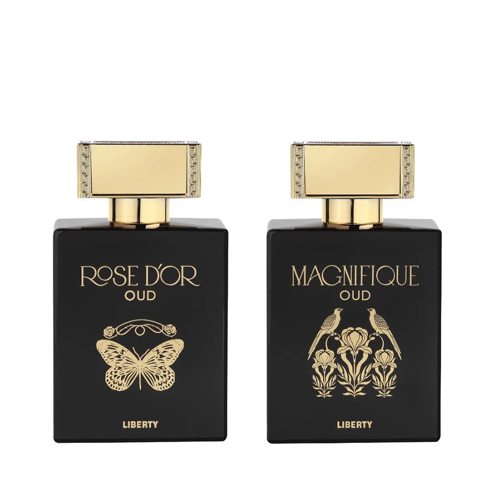 Liberty Luxury Magnifique & Rose Dyor Oud Perfume for Men Combo, Eau De Parfum (EDP) Spray, 100ml/3.4 Oz, Long Lasting Smell, Pack of 2 (100ml each)