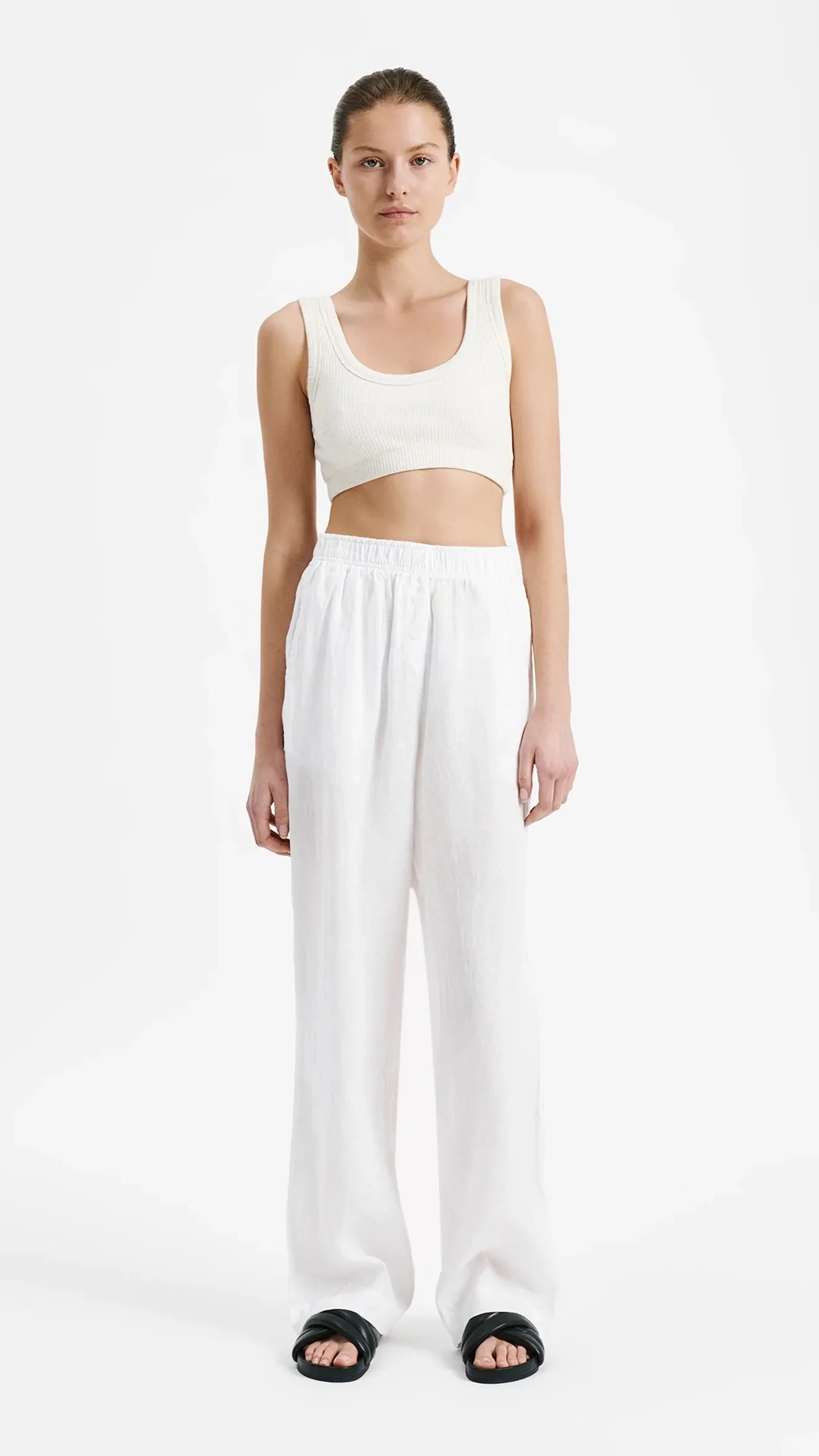 Linen Lounge Pant - White