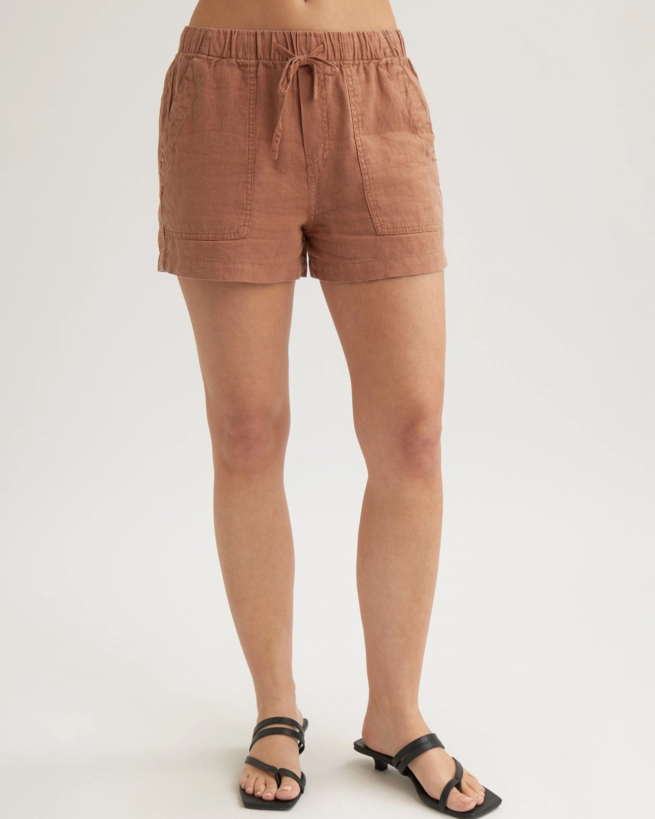 Linen Pocket Short - Terracotta Brown