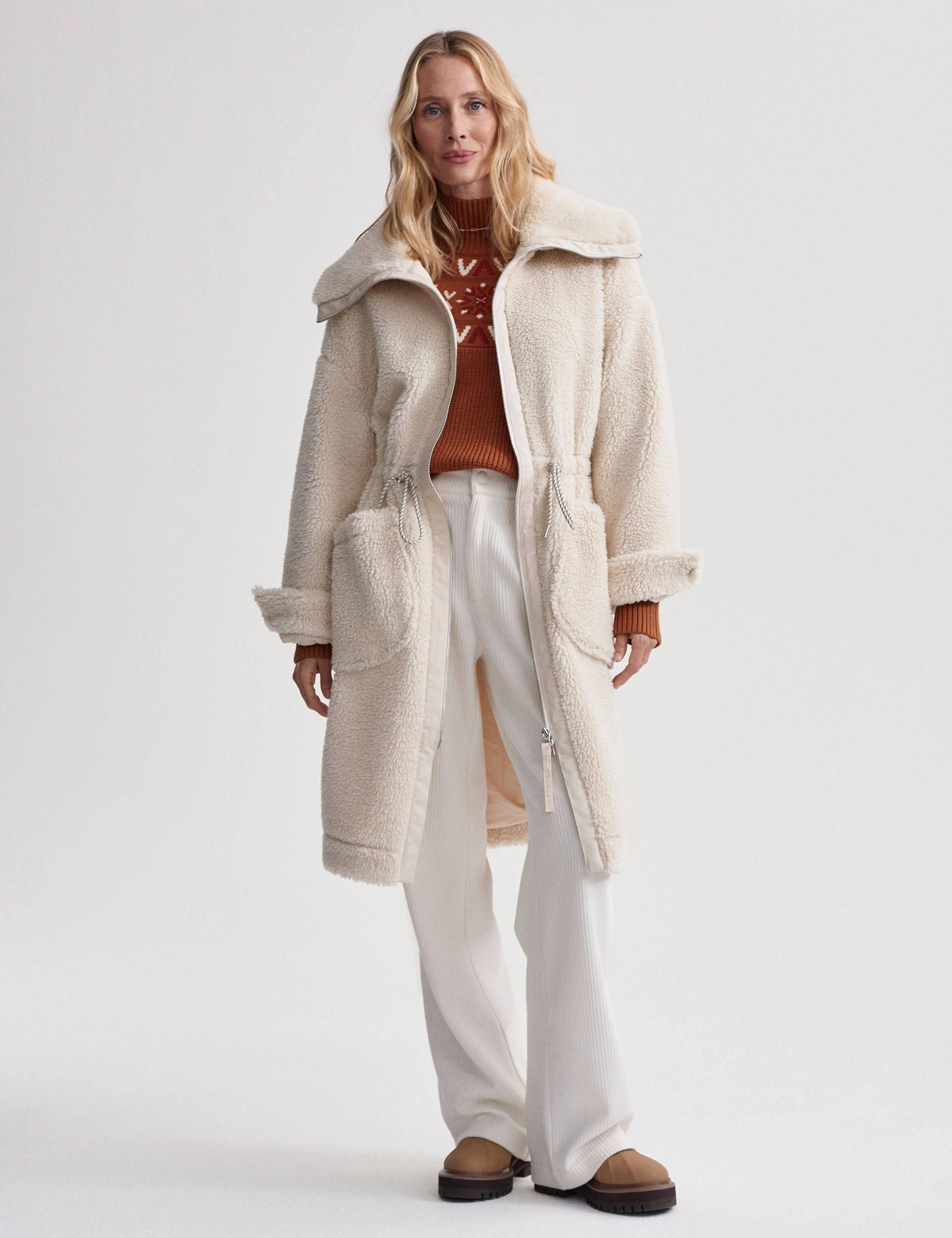 Logan Sherpa Coat - Sandshell