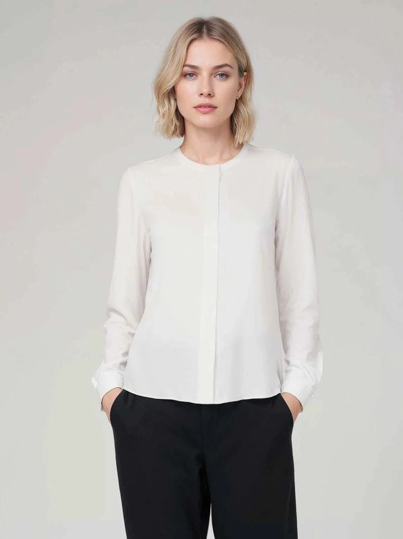 Long Sleeve Satin TENCEL™ Betsy Blouse | Multiple Colours
