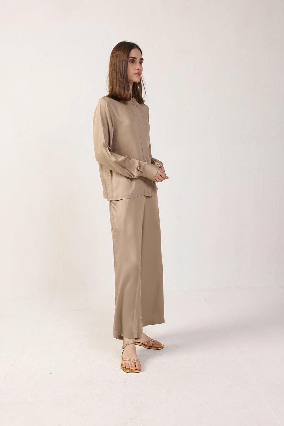 Long Sleeve Satin TENCEL™ Betsy Blouse | Multiple Colours
