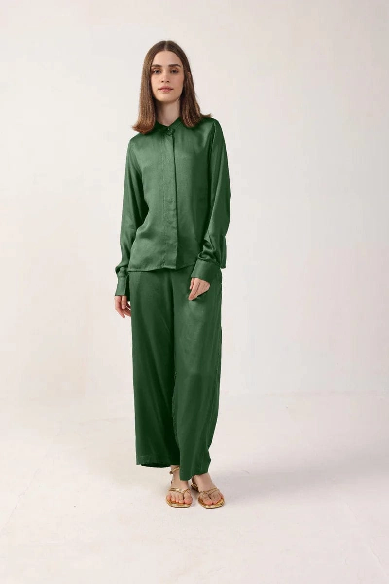 Long Sleeve Satin TENCEL™ Betsy Blouse | Multiple Colours