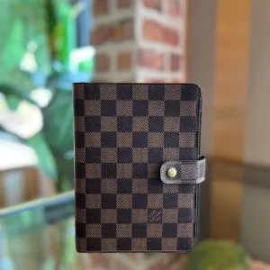 LOUIS VUITTON Damier Ebene Medium Ring Agenda Cover