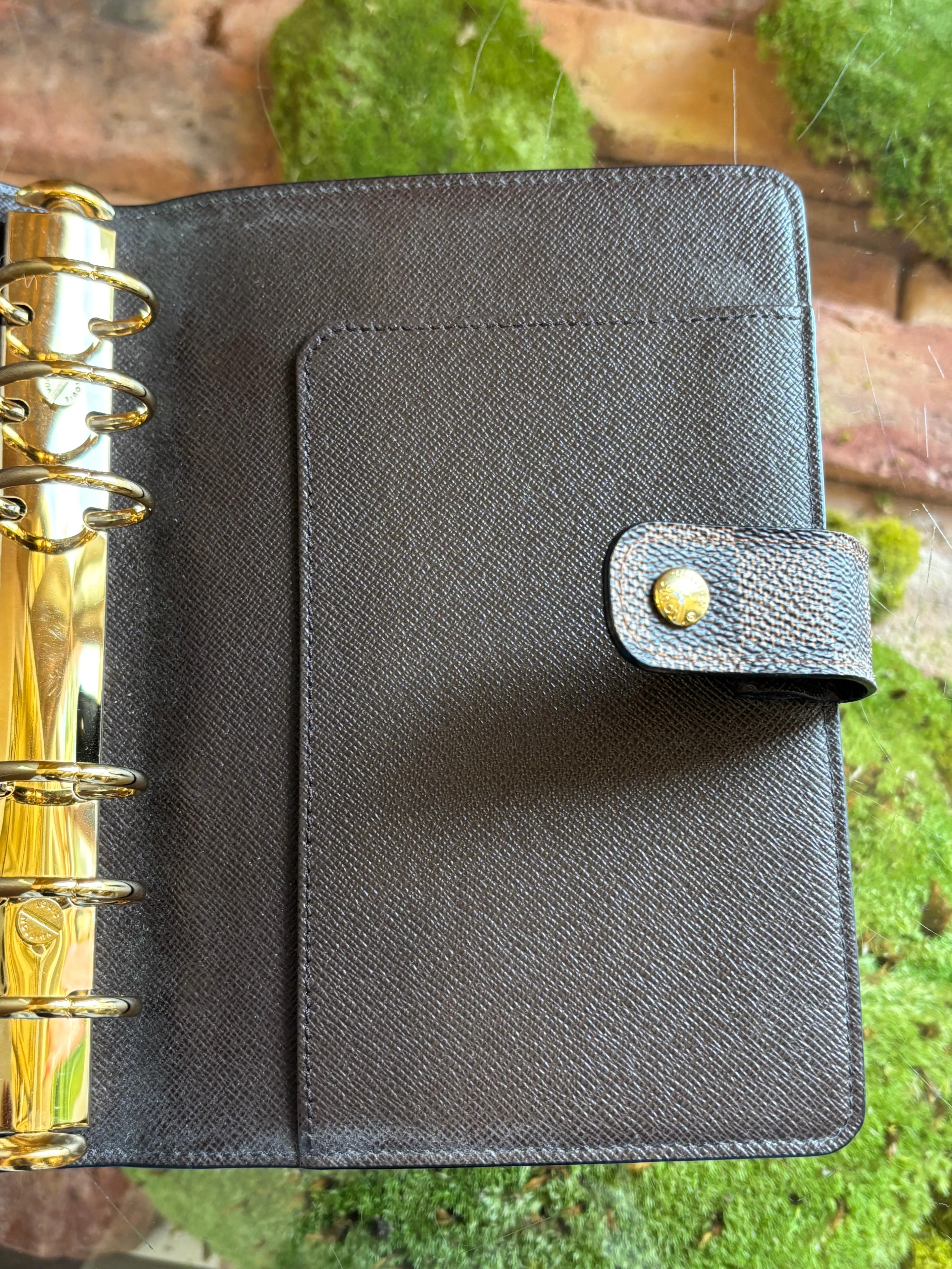 LOUIS VUITTON Damier Ebene Medium Ring Agenda Cover