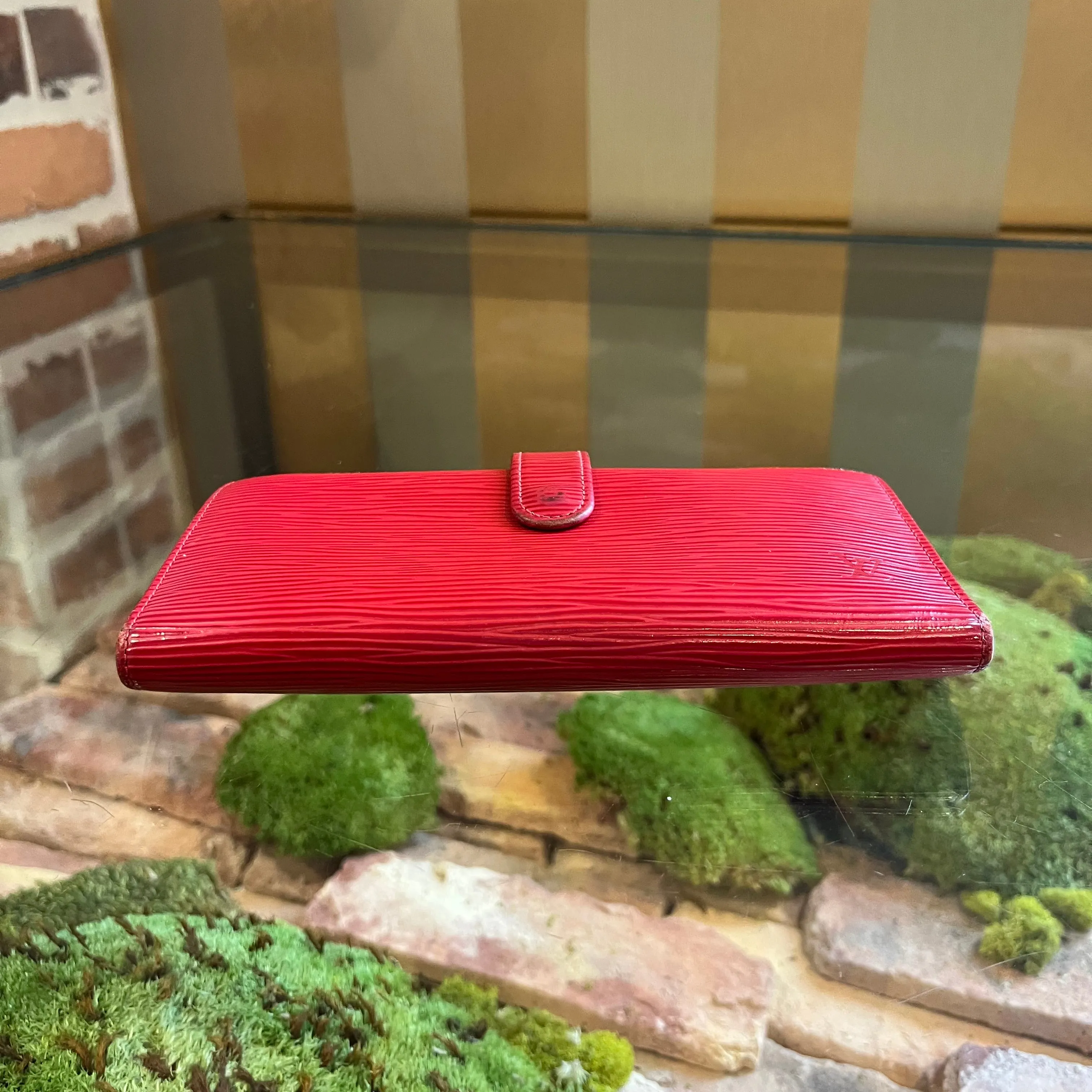 LOUIS VUITTON Vintage Castilian Red Epi Leather French Purse Wallet