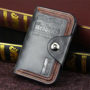 Men Faux Leather Large Capacity Fashion Business Retro Multi-slot Card Holder Wallet