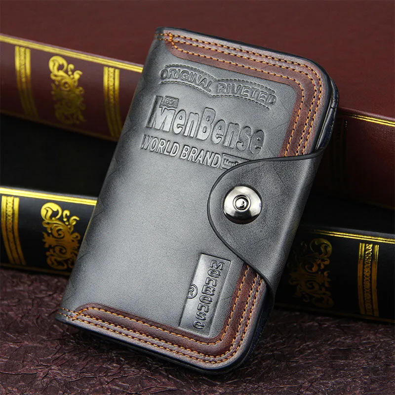 Men Faux Leather Large Capacity Fashion Business Retro Multi-slot Card Holder Wallet