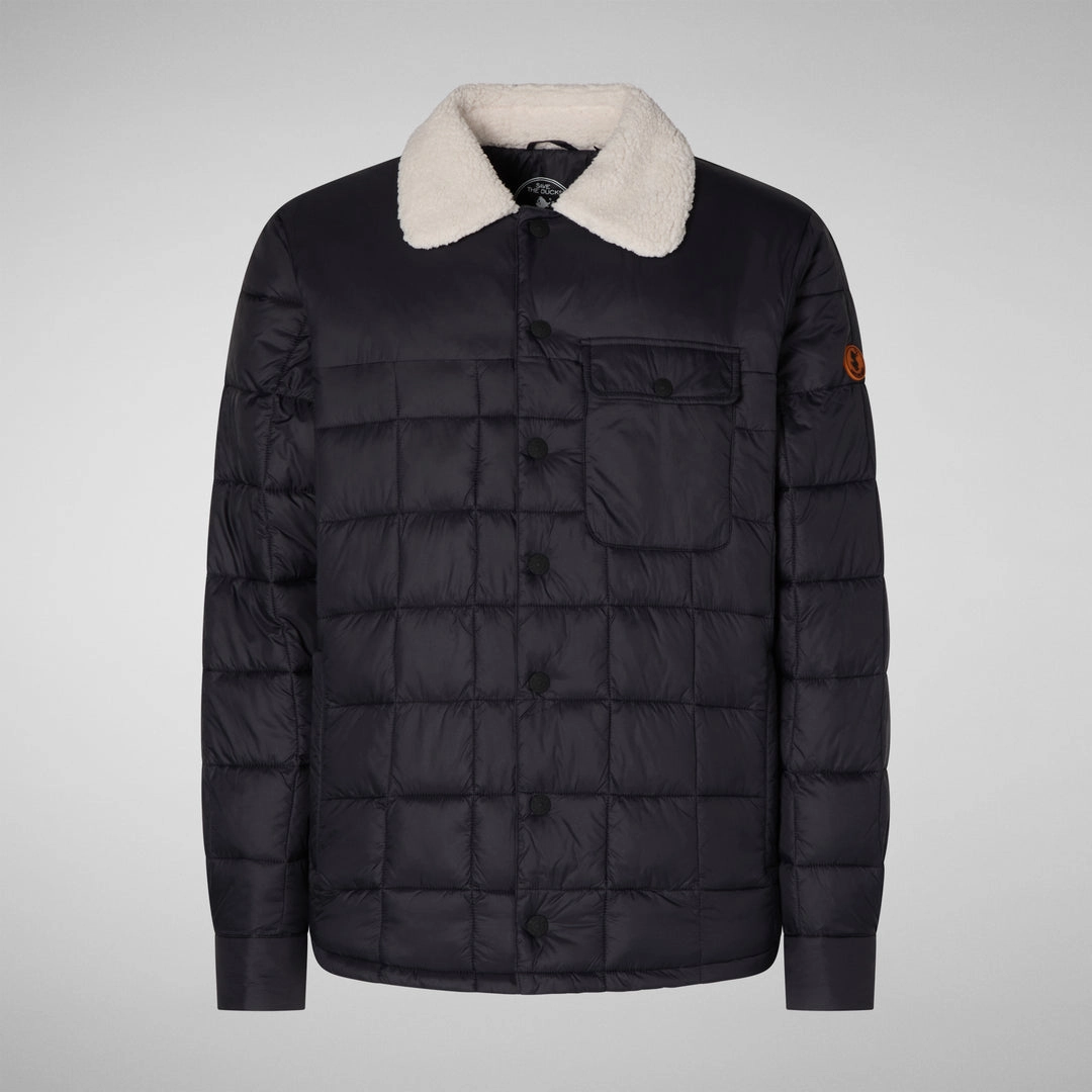 MEN'S BOB FAUX FUR LINED PUFFER JACKET IN BLACK