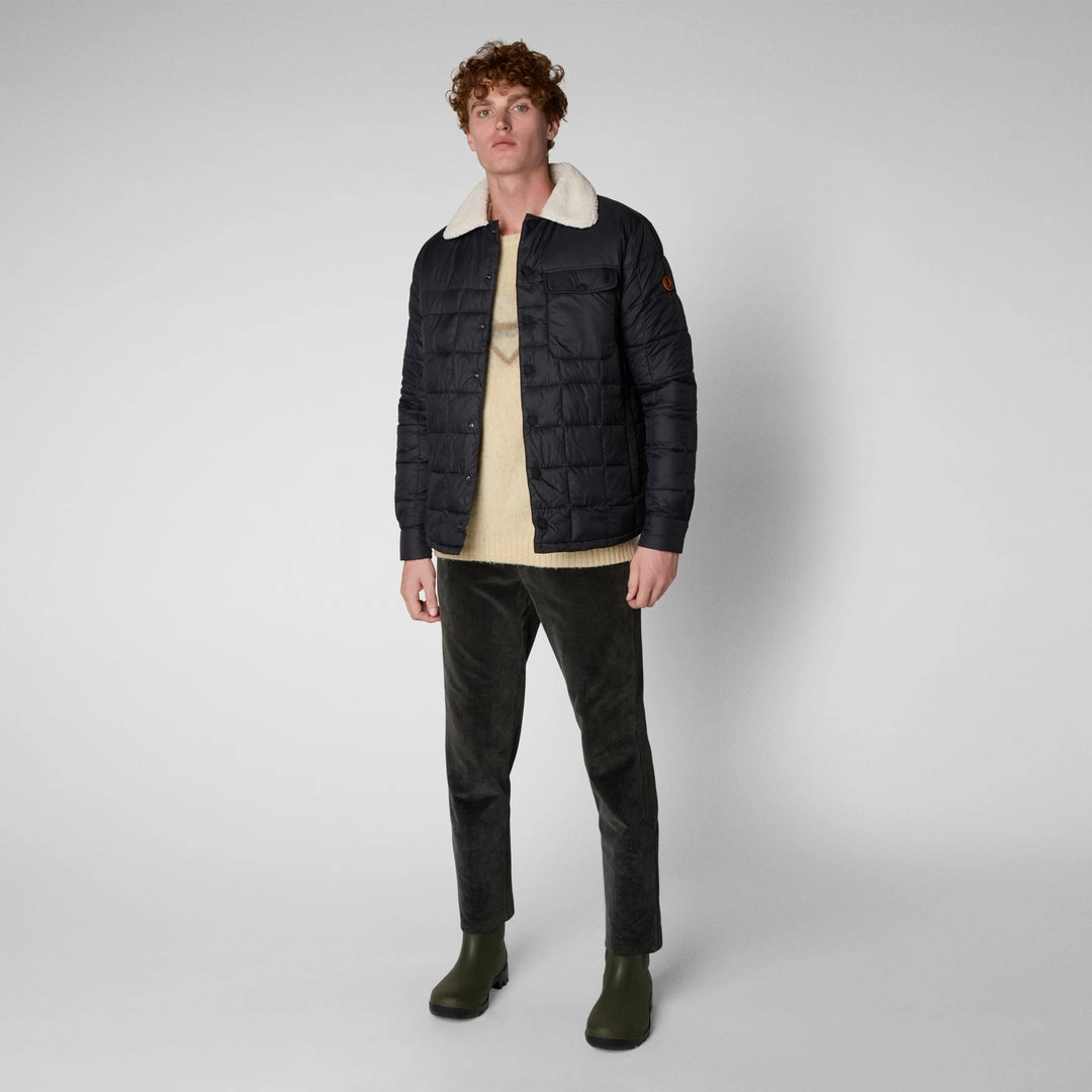 MEN'S BOB FAUX FUR LINED PUFFER JACKET IN BLACK