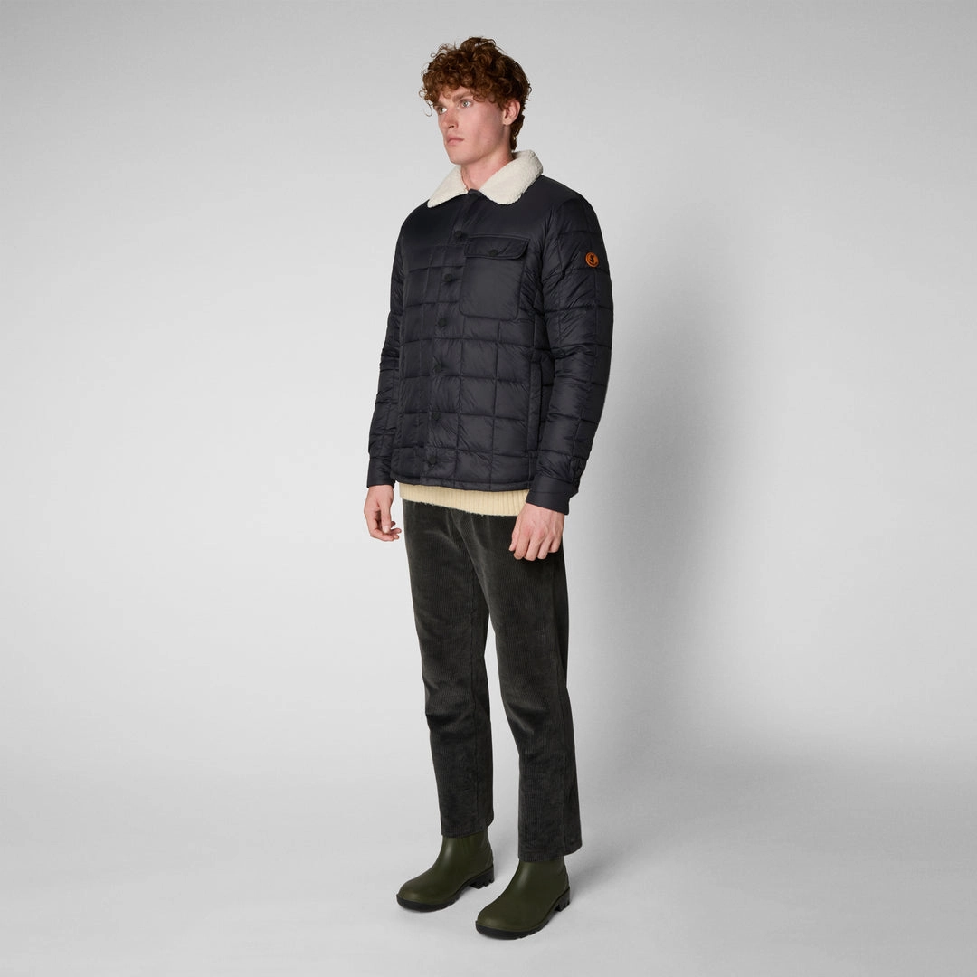 MEN'S BOB FAUX FUR LINED PUFFER JACKET IN BLACK