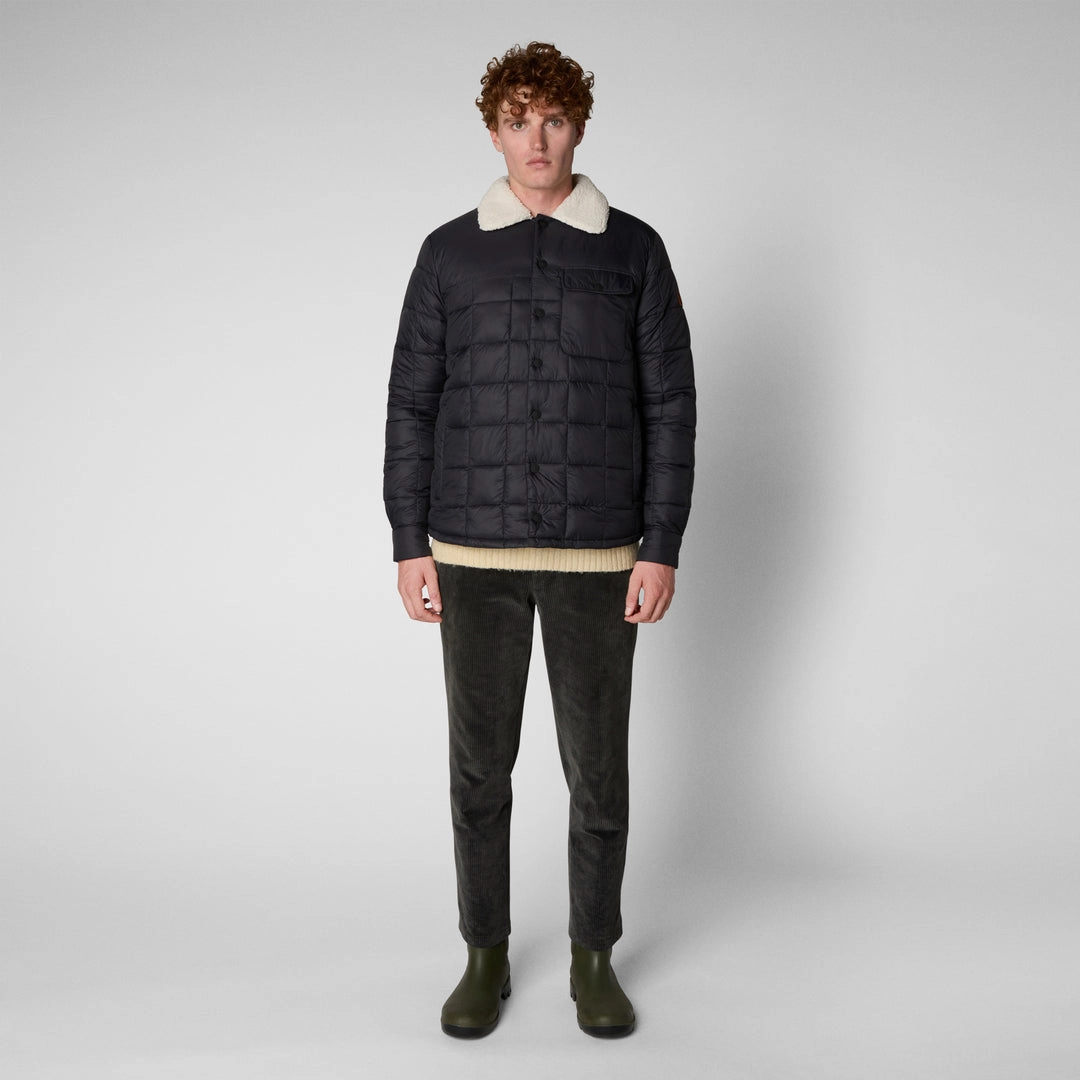 MEN'S BOB FAUX FUR LINED PUFFER JACKET IN BLACK