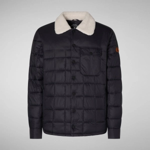MEN'S BOB FAUX FUR LINED PUFFER JACKET IN BLACK