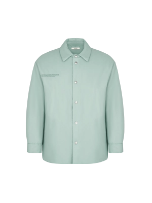 Mens Flower-Warmth Padded Overshirt—Eucalyptus Blue