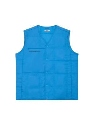 Mens Flower-Warmth Quilted Gilet—cerulean blue