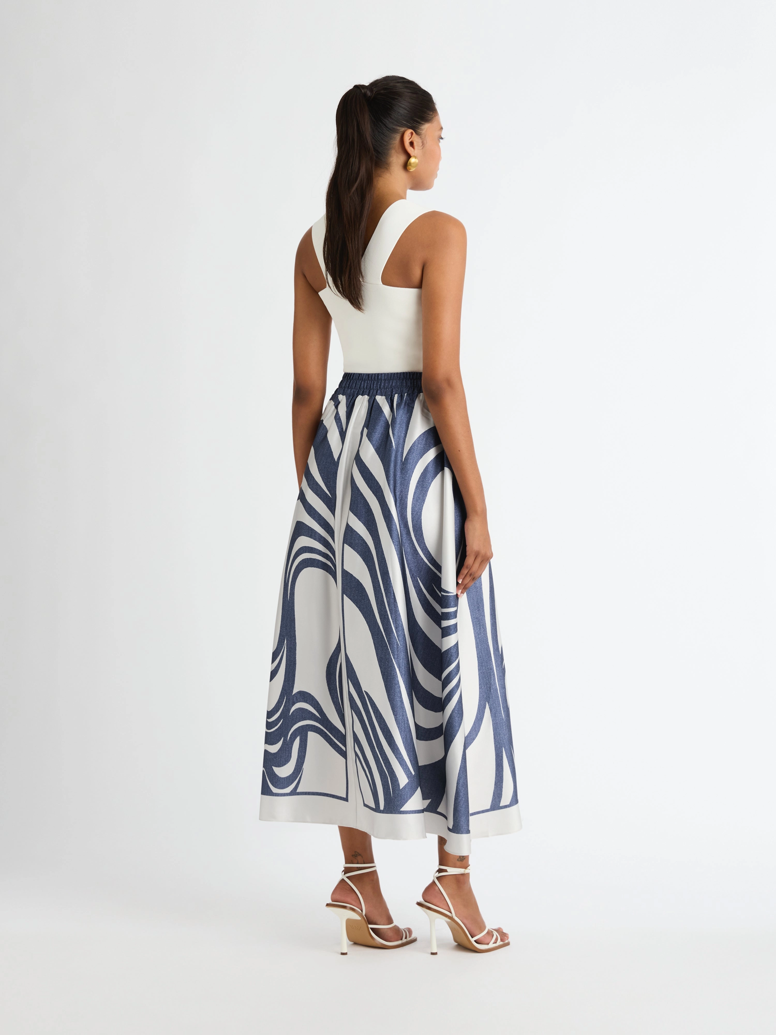 MIRA SWIRL MIDI SKIRT