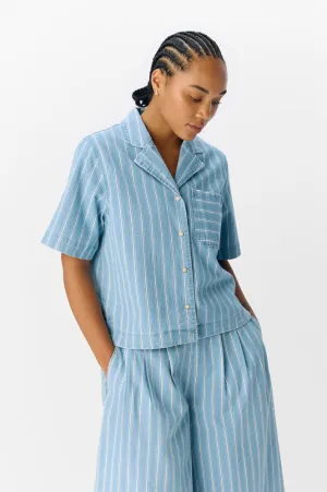 Object Elsie Striped Denim Shirt