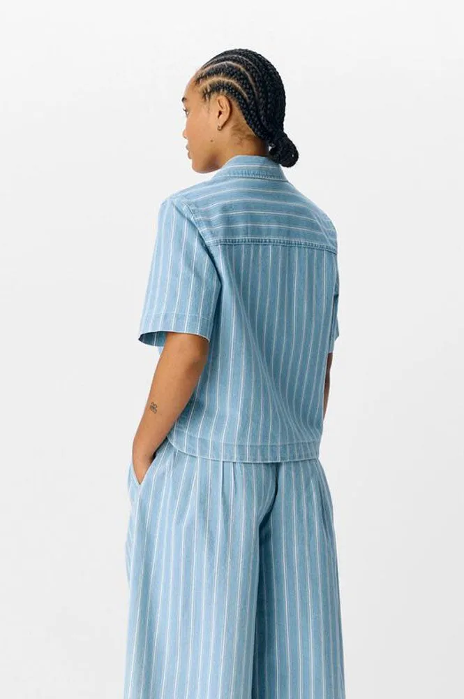 Object Elsie Striped Denim Shirt