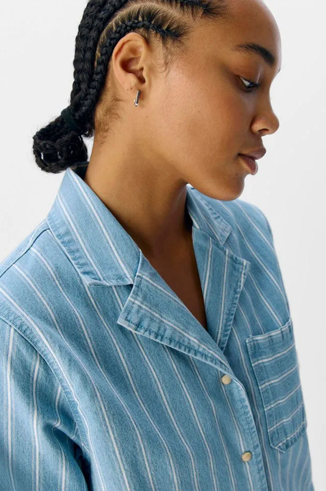 Object Elsie Striped Denim Shirt