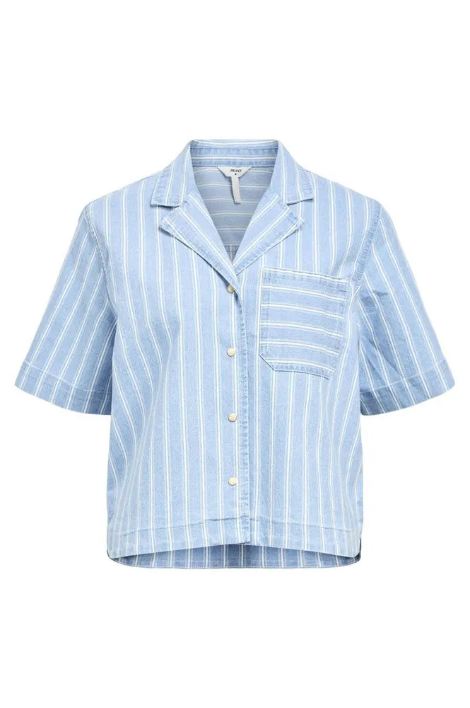 Object Elsie Striped Denim Shirt