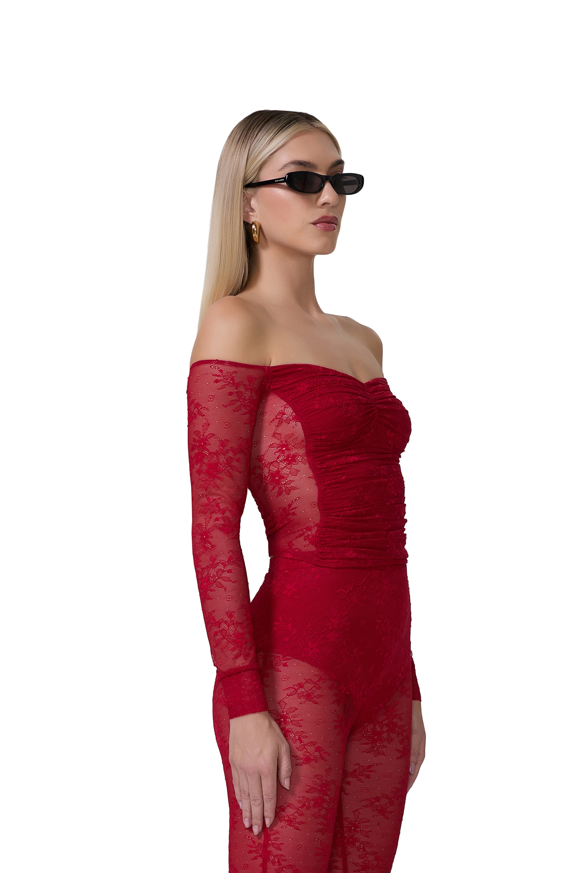 Odilla Lace Top - Poppy Red