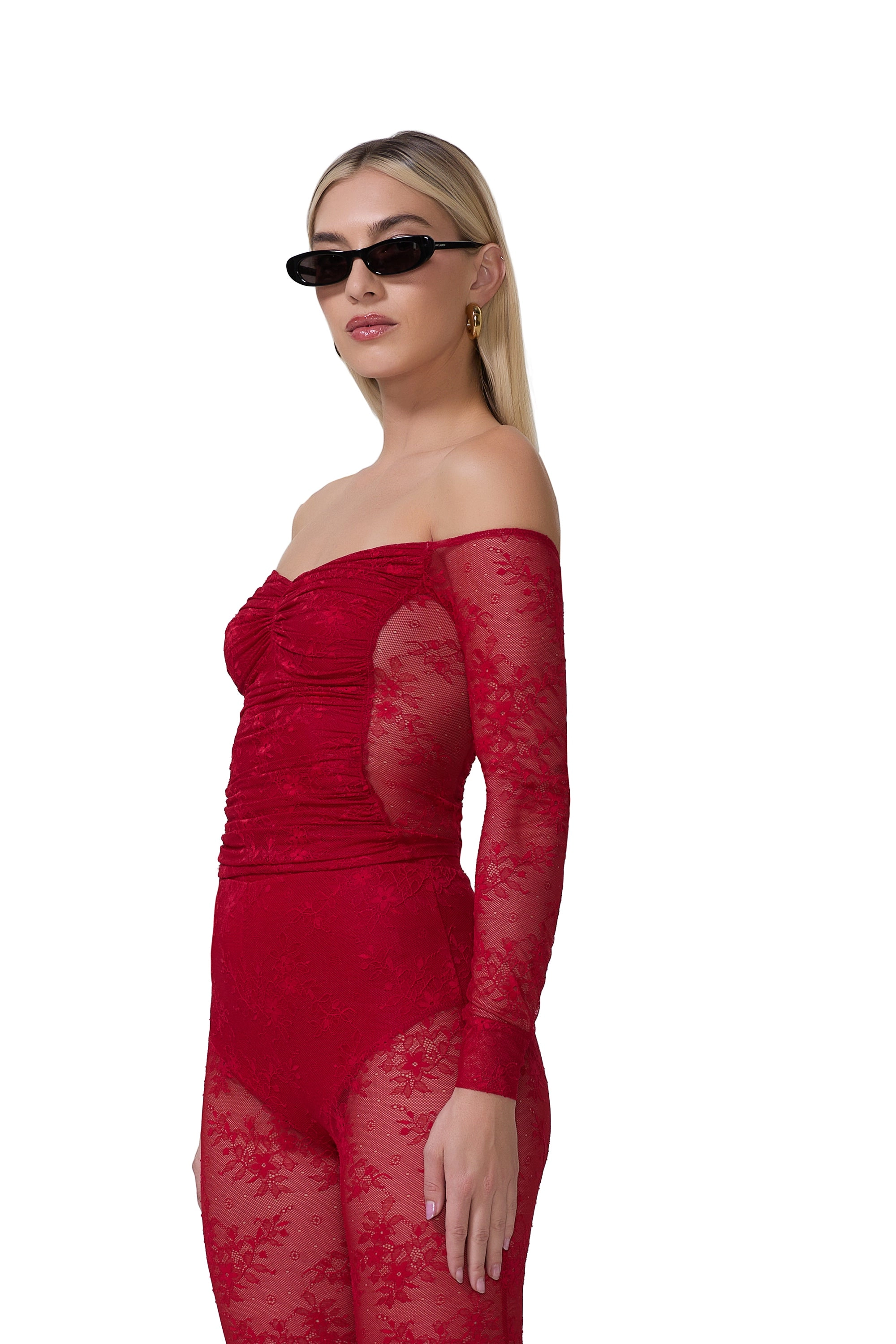 Odilla Lace Top - Poppy Red
