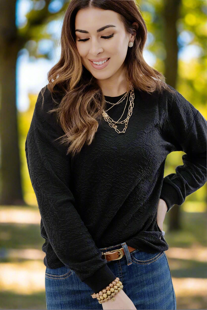 Paisley Textured Sweatshirt