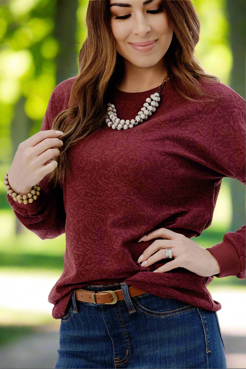 Paisley Textured Sweatshirt