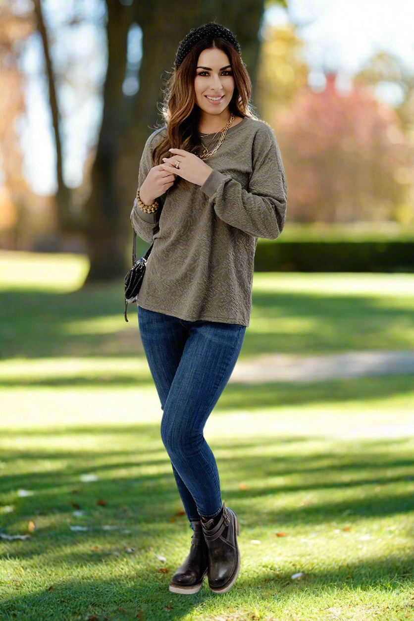 Paisley Textured Sweatshirt