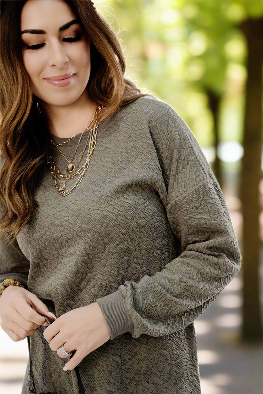 Paisley Textured Sweatshirt