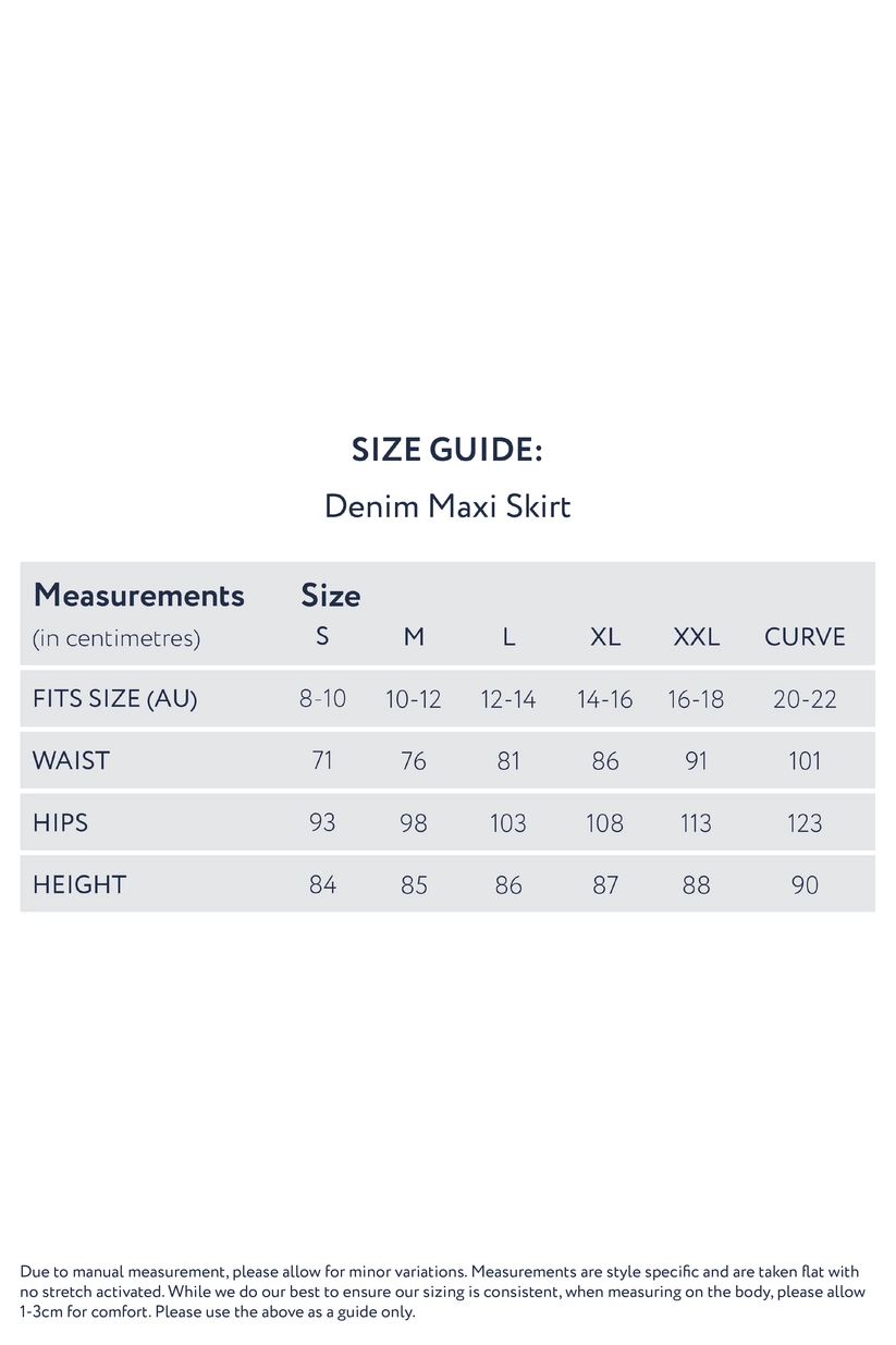 PQ Collection Denim Maxi Skirt Dark Denim