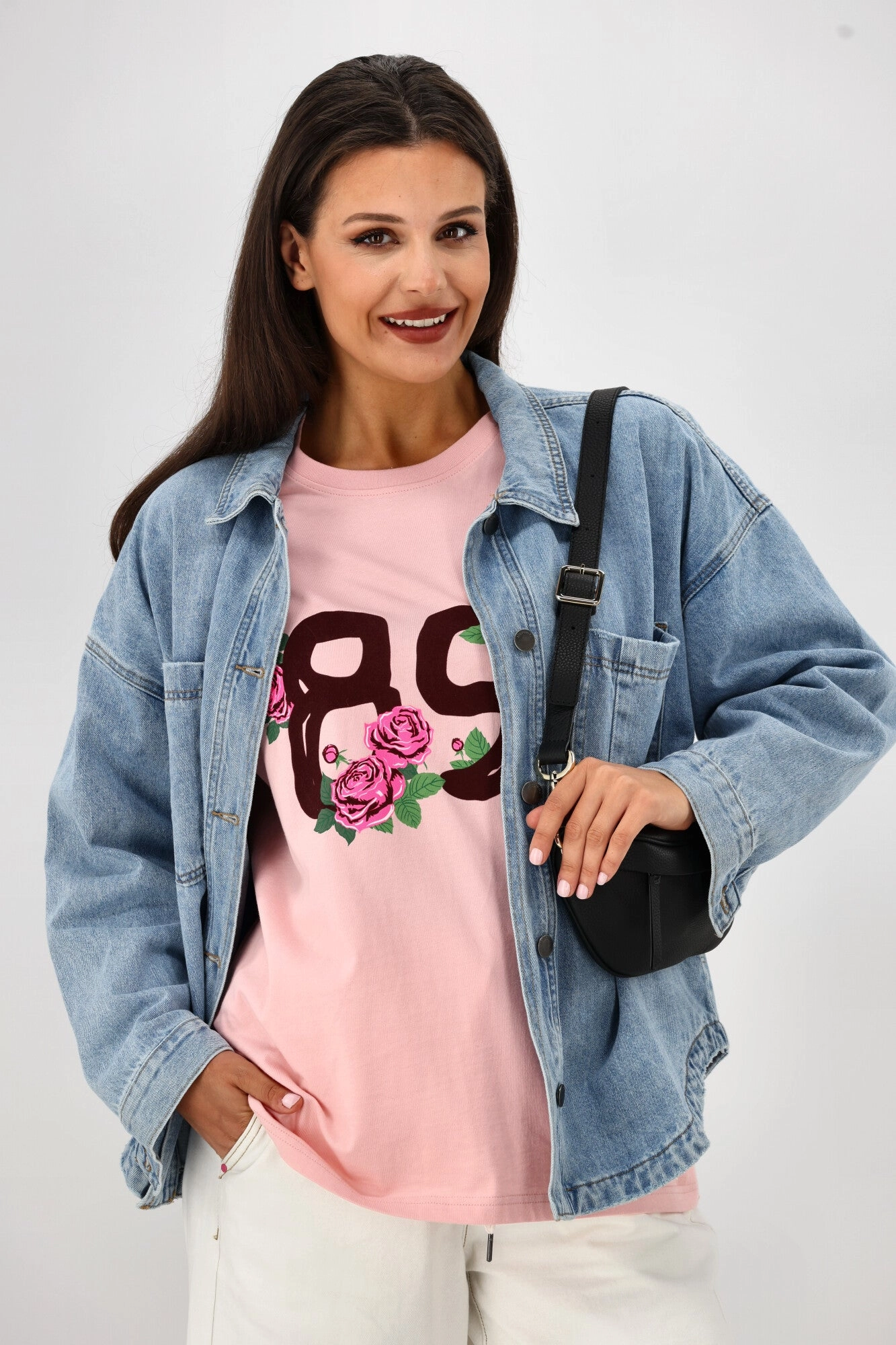 Rebel Club Collegiate 89 Boyfriend Tee Pink