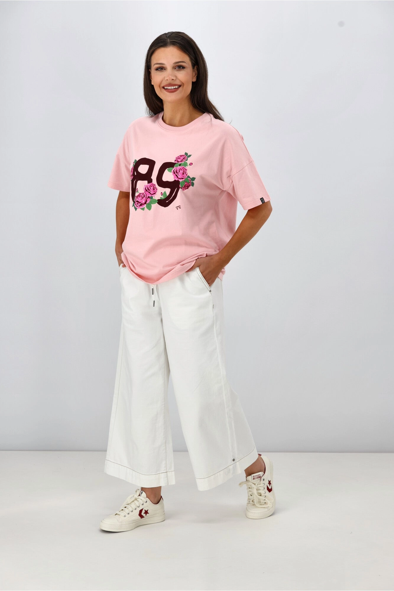 Rebel Club Collegiate 89 Boyfriend Tee Pink