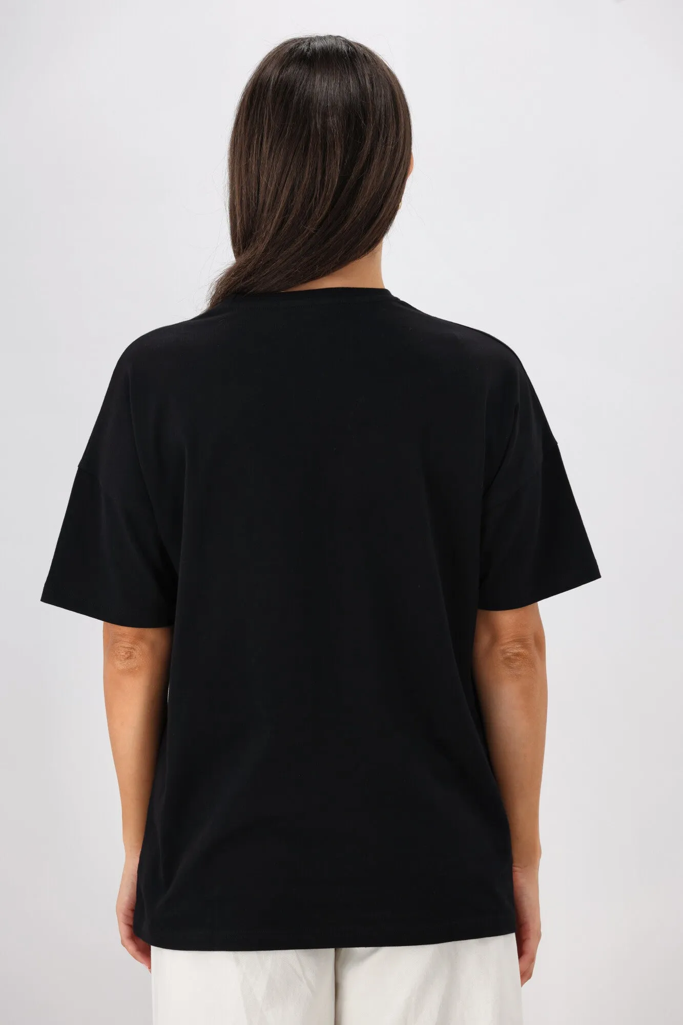 Rebel Club Leopard Dreams Block Boyfriend Tee Black
