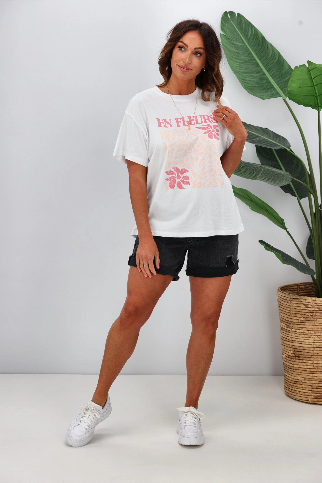 Shine On Label En Fleurs Tee White